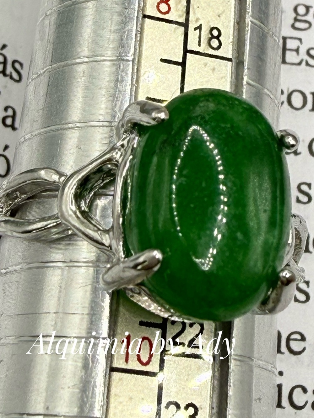 OVAL + Silver imperial jade + BOHO - Picture 2 of 2